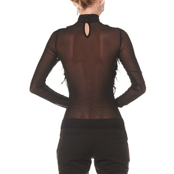 ❗LAST ONE❗Sheer Feather Top - Picture 3 of 4